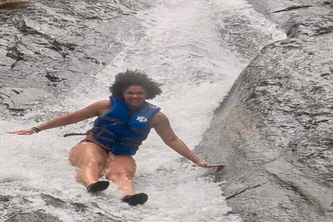 2 Tours in 1 Day: Rainforest Waterslides & Beach Tour w/Transport - The Two Natural Waterslides: fun, but take the terrain seriously