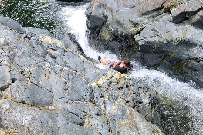 El Yunque Rainforest - Waterslide, Cliff jump, and Rope swing! - Waterslide and Natural Pool Time: The Moment It Gets Fun
