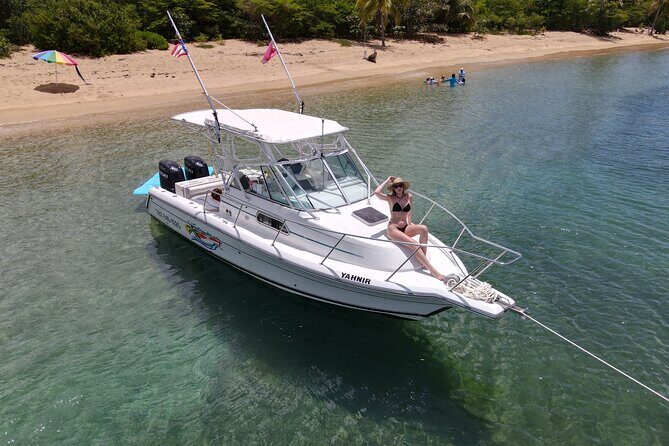 Full Day Charter from Fajardo to Culebra - First snorkeling stop: Playa Tortuga and your gear is ready
