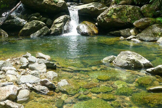 Waterfall Hike in Remote Area of El Yunque Rainforest; San Juan - Hiking the Espiritu Santo River for natural pool stops